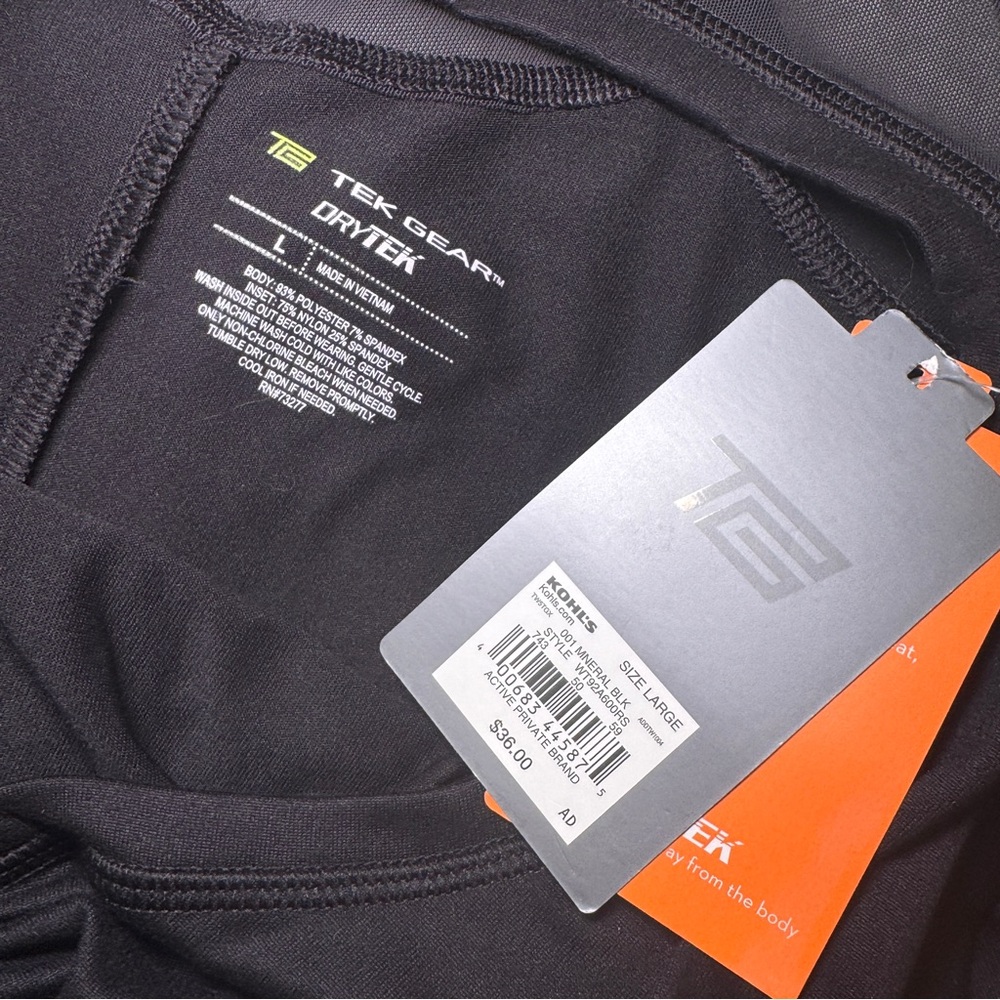 Tek Gear Dry Tek Black Workout Dress Size Large NWT - Picture 7 of 9